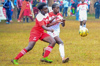 Sherline Adhiambo of Utithi Girls during girls' soccer